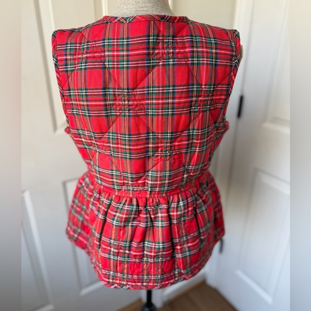 Entro Red Plaid Three Bow Vest Small - Picture 4 of 6